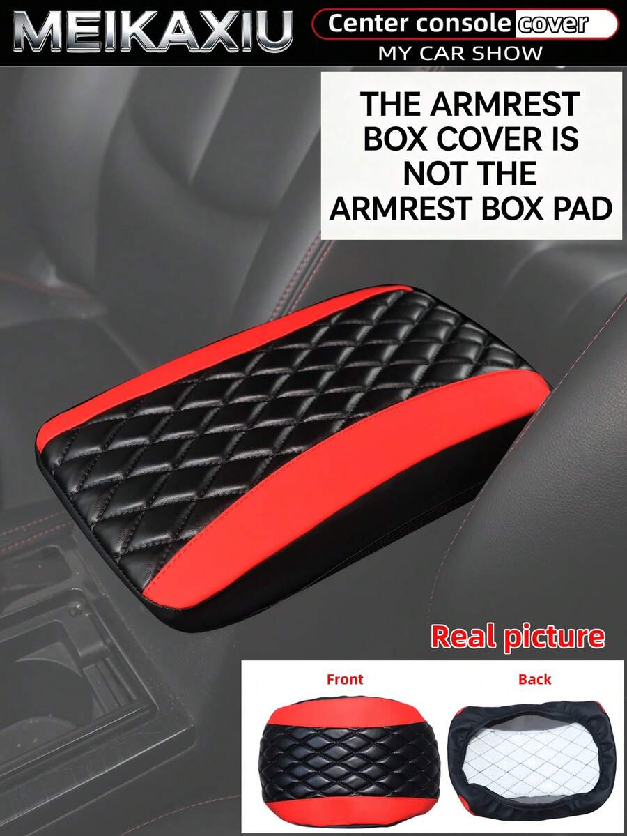 MEIKAXIU PU Leather 3D Embroidered Car Armrest Box Cover 32x19CM Size Dedicated Armrest Box Protector Car Interior Accessories For Women - PU Leather Quilting - View 1