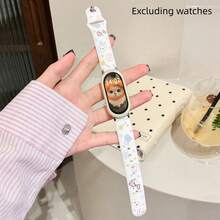1pc Silicone Strap + 1pc Silicone Protective Case Combo, Cute Cartoon Soft Rabbit Print Silicone Pattern Design, Suitable For Xiaomi Band 10/9/8 Size, Quick Detachable Buckle Design, Supports NFC Version Sharing, Smart Sports Accessory, Couple Matching Strap - Multicolor - View 13