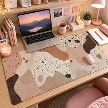 Quail Speckle Clay Large Mouse Pad, Animal Print Desk Mat, Abstract Neutral Mousepad, Non-Slip Style Decor For Laptop, Keyboard, Home Office - View 3