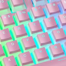 MageGee 130-Key Pudding Keycaps, PBT Keycap Set Customizable Keycap Set, OEM Height, Compatible With 100%, 75%, 65%, 60% Keyboards: Pink Pudding - Pink - View 5