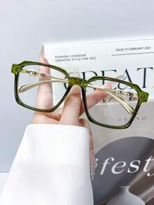 New Retro Literary Square Frame Pearl Glasses High Quality Women's Men's Casual Minimalist Versatile Personalized Workplace Commute Suitable For Daily Wear Fashion Eyewear - Multicolor - View 11