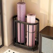 1pc Rolling Storage Bin With Smooth Wheels, Space-Saving Open Mesh Design, Suitable For Storing Yoga Mats, Rackets And Home Fitness Equipment, Bathroom Laundry Basket, Durable Plastic Structure, Back To School Storage Basket - Multicolor - View 12