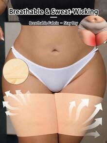 2 Pairs Women's Anti-Chafe Thigh Bands High Elastic Silicone Anti-Friction Leg Protectors Leggings Anti-Snagging Leg Straps - Apricot - View 1
