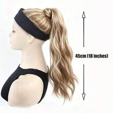 18 Inch Wavy Ponytail Hair Extension, Wrap-Around Clip Design, Suitable For Women's Daily Use - Multicolor - View 5