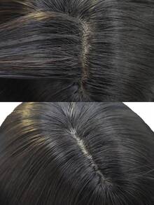 alicegarden Wig Sintetis Panjang 30 Inci, Gaya Lurus Alami, Warna Hitam Memukau, Dengan Desain Poni, Cocok Untuk Pemakaian Sehari-hari Wanita, Hadiah Wig Alami dan Tahan Lama - Hitam - View 6