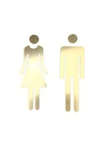 3D 壓克力公共廁所洗手間男女標誌鏡面貼紙 可移除現代藝術 Logo 牆貼裝飾 - 多色 - 查看 14