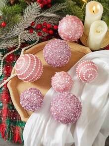 2Pcs Christmas Tree Hanging Ornaments, Merry Christmas Decorations, Pink Christmas Ball Decor, Christmas Decoration, 8cm Christmas Ball, Christmas Hanging Decor, Home Decor, Christmas Decoration, Christmas Holiday Decor, Christmas Gift - Christmas Balls - View 10