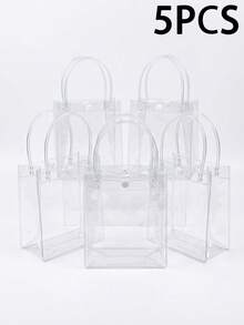20pcs Clear Plastic Gift Bags, 6.3 X 5.1 Inches, Suitable For Boutique Weddings, Birthdays, Parties, Christenings, Bachelorette Parties And Graduation Gift Bags - Transparent - View 13