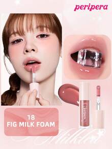 Peripera K-Beauty Ink Glasting 唇釉，純素，含植物萃取油，水感裸色唇釉，鏡面水光唇釉，玻璃感唇釉，豐唇效果，自然保濕，輕盈滋潤，提亮光澤，持久舒適，不黏膩 - # 18 FIG MILK FOAM - 查看 2