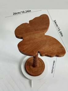 1pc Small Compact Space-Saving Multifunctional Durable Sturdy High-Quality Wooden Metal Butterfly Pattern Modern Vintage Luxury Side Table/End Table/Coffee Table/Desk, Suitable For Balcony, Entryway, Living Room, Home Office, Study, Dorm, Apartment Decor, Multi-Purpose Practical - Multicolor - View 2