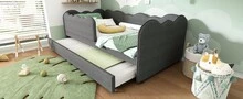 Daybed 90x190cm, Sleeper Sofa, Grey Linen Without Mattress - Grey - View 7