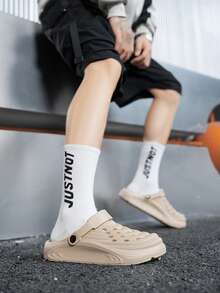 Summer Fashion Minimalist Men's Half-Slip Clogs, Breathable Comfortable Not Stuffy, Non-Slip Wear-Resistant, Casual Sports Versatile Slouchy Sandals - Khaki - View 5