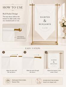 Welcome To Our Wedding Rustic Wedding Welcome Banner, Minimalist Ceremony Banner, Suitable For Wedding, Birthday And Party Backdrop - Multicolor - View 4