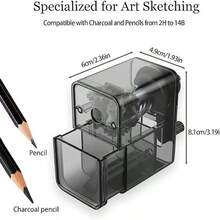 Manual Pencil Sharpener - Hand-Crank Transparent Pencil Sharpener, Powerful Spiral Blade For Fast Sharpening, Perfect For Sketching, Art, School Use - Multicolor - View 3
