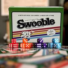 Swooble 卡牌與骰子遊戲，快節奏家庭派對遊戲，附 4 組骰子與 50 張卡牌，同步對戰競速配對，適合遊戲之夜、派對與旅行，快速設置、輕巧好玩，適合 14 歲以上 - 彩色 - 查看 3