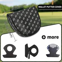 1pc Printed Golf Putter Headcover, Semi-Circular Mallet Style Putter Cover, PU Material, Suitable For Most Golf Brands - Multicolor - View 5