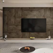 Large Size Detachable Wood Grain Vertical Slat Decorative Wall Panel / Wall Sticker, 30cm*60cm Single Piece Significantly Reduces Seam Gaps, Gentle Low-Residue Design Friendly For Rental Home Renovation, Fully Removable Without Damaging Wall Latex Paint, Vertical Slat Visual Stretch Height, Instantly Removes Oppressive Feeling For Small Apartments - GS-9-piece - View 10