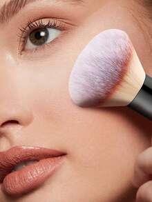 1pc Large Gradient Fluffy Round Head Powder Brush & Puff 13pcs Set, 11pcs Makeup Sponge & Puff Set, Silicone Cleaning Brush Bowl, Multi-Functional Makeup Tools For Setting Powder, Blush And Loose Powder - Multicolor - View 8