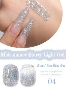 MISS SHAKA 10ml 5-In-1 One-Step Summer Nail Gel Polish, Powder Blue Gold Glitter Sequin, 2026 Super Shiny Galaxy White Fine Glitter, All-Season Popular Color Gel Nail Art Mini Set Series Nail Supplies - Multicolor - View 16