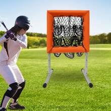 Adjustable Height Baseball Pitching Net, Portable Training Net With 9 Target Pockets For Softball Pickleball Training - Orange - View 11