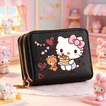 1 buah Dompet Resleting Sanrio dengan Dua Slot Kartu dan Kantong Koin, Dompet Pendek Modis dengan Desain Ilustrasi Kartun Hello Kitty yang Cerah, Dompet Koin untuk Perjalanan, Tas Tangan Mini yang Lucu, Perlengkapan Belanja Perjalanan, Hadiah Liburan yang Praktis - QB-B-SLO-08 - View 14