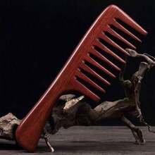 Wide-Tooth Red Sandalwood Comb, Anti-Static Wooden Comb, Long Hair Massage Wooden Comb, Perfect For Curly, Straight, And Long Hair - Multiple Styles - View 2
