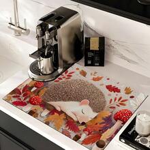 (Hot !!) 1pc Autumn Hedgehog Pattern, Tablet Stove Protector Mat, Rubber Non-Slip Heat-Resistant Stove Cover Pad, Suitable For Induction Cooktop, Glass Cooktop, Multi-Functional Anti-Scratch Mat, Best Choice For Oven, Washing Machine, Dryer, Kitchen Decoration - Multicolor - View 12