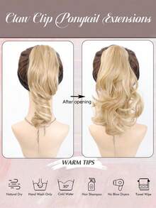 Synthetic Wavy Ponytail Extension Hairpiece Short Curly Claw Clip Ponytail For Women Heat Resistant Pony Tail Clip Fake Hair - Multicolor - View 5