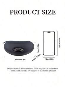 1pc Oakley Nylon Hard Shell Fashion Eyeglass Case, Shockproof Zippered Eyewear Storage Box, Designer Fashion Accessory Gift OAKLEY-GIFT-1 - Black - View 7