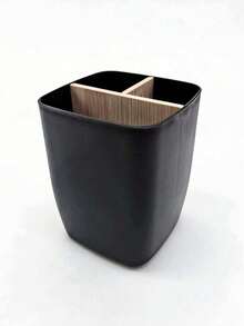 1 pieza Organizador de escritorio de bambú con 5 compartimentos, caja de almacenamiento premium a prueba de humedad para suministros de oficina, soporte para bolígrafos, caja de almacenamiento de cosméticos para el baño, estante multiusos para la sala de estar, organizador de joyas para aretes y anillos, producto de almacenamiento y organización para el hogar, adecuado para escritorio, gabinete, tocador, escritorio de dormitorio, regreso a la escuela - Multicolor - Ver 10