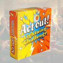 【節日禮物推薦】Act Out! Lightning Challenge 桌上遊戲－趣味爆笑派對卡牌遊戲，適合全家共玩，朋友與家庭聚會的完美禮物 - 橘色 - 查看 6