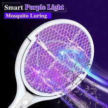 2 In 1 Extendable Electric Bug Zapper Racket With Purple Light Lure USB Rechargeable 3 Layer Mesh For Indoor Bedroom Patio Camping Backyard Use - A - View 4