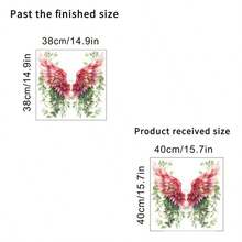 Bohemian Floral Green Plant Pink Angel Wings Wall Sticker, Vintage Watercolor Feather Vine Wall Sticker, Self-Adhesive Art Wallpaper Suitable For Bedroom/Living Room/Door/Sofa Background/Living Room Background Photo Booth Decoration, Christmas/Holiday Party Atmosphere Decor - Wall Sticker - View 8