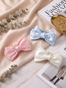MH 3pcs Multicolor Women's Bow Knot Hair Claw Clips Large Size Elegant Back Of Head Hair Clips Suitable For Daily Use - Multicolor - View 2