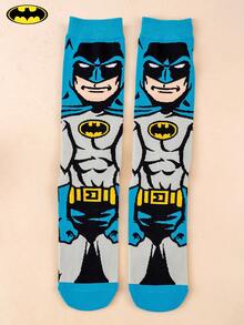 1 Pair Unisex Fun Socks, Warner Bros. Batman & Superman Series, Versatile Style For Halloween And Movie/Comic Fans - Multicolor - View 5