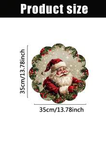 2/4/600 piezas Manteles individuales con forma de flor para fiesta de Navidad - Papá Noel vintage, bayas, copos de nieve; material de lino de 13.78 pulgadas; decoración de mesa antideslizante, resistente al calor y lavable a máquina - Multicolor - Ver 8