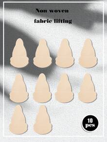 10pcs Disposable Gourd-Shaped Non-Woven Fabric Nipple Covers, Self-Adhesive Invisible Skin-Friendly Anti-Protrusion Strapless Pads - Multicolor - View 10