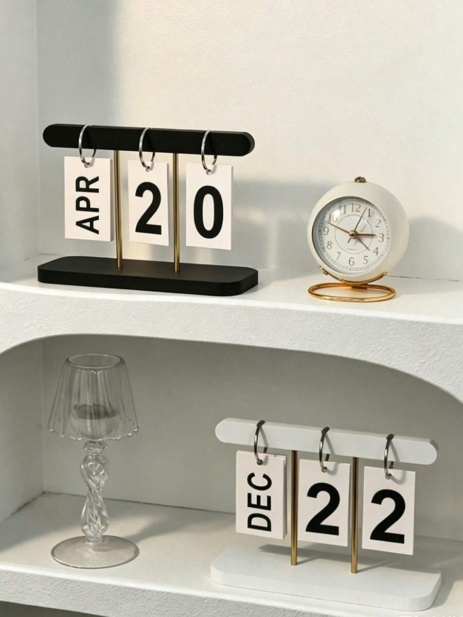 Nordic Minimalist Creative Flip Calendar, Desktop Decorative Calendar, Suitable For Home Living Room, Dining Table, Coffee Table, Office Desk Decoration - Housewarming Gift - A - View 1