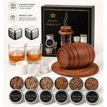 Juego de ahumador, juego de ahumador de madera con diversas fragancias, juego de infusor, adecuado para juego de ahumado de bebidas, perfecto para padre, esposo, amigo - A - Ver 11