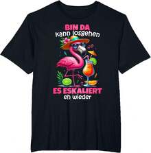 Local Brand, T-Shirt "I Can Let It Go, It Will Escalate Anyway - Flamingo Malle [German Language] - 黑色 - 查看 4