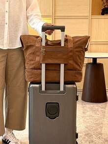 防水隨身旅行袋 購物袋 瑜珈袋 大容量可折疊收納袋 旅行 游泳 健身包 - 棕色 - 查看 4
