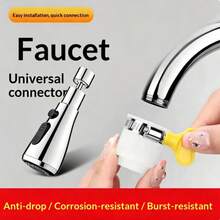 1/2pcs, Multi-Function Kitchen Faucet With 3 Water Modes, Aerator And Delay Device, Universal Swivel Design, Water-Saving And Anti-Splash, Perfect For Washing Vegetables And Fruits, Kitchen Faucet Accessories, Universal Rotating Anti-Splash Faucet Extender, 3-Stage Adjustable Water Aerator, Universal Stainless Steel Faucet Adapter, Suitable For Home Kitchen Sink And Bathroom Vanity - Multicolor - View 11