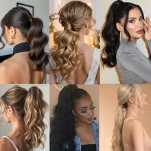 18 Inch Wavy Ponytail Hair Extension, Wrap-Around Clip Design, Suitable For Women's Daily Use - Multicolor - View 7