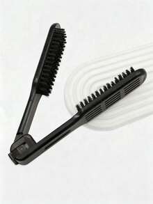 1pc Transparent Hair Straightening Styling Comb - Black - View 1