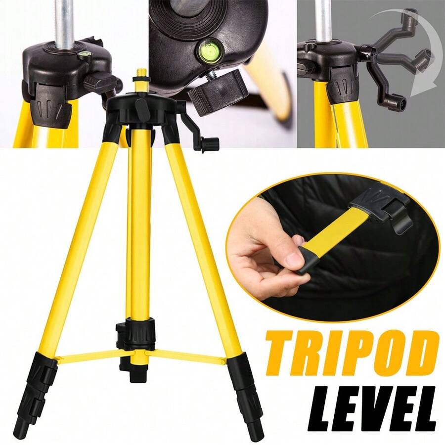 Extendable Laser Level Tripod Stable Heavy Duty Structure 50kg Load Capacity Gradiometer Support Adjustable Height Measuring Stand For Construction Home Renovation Engineering Surveying Tools - C - Ver 1