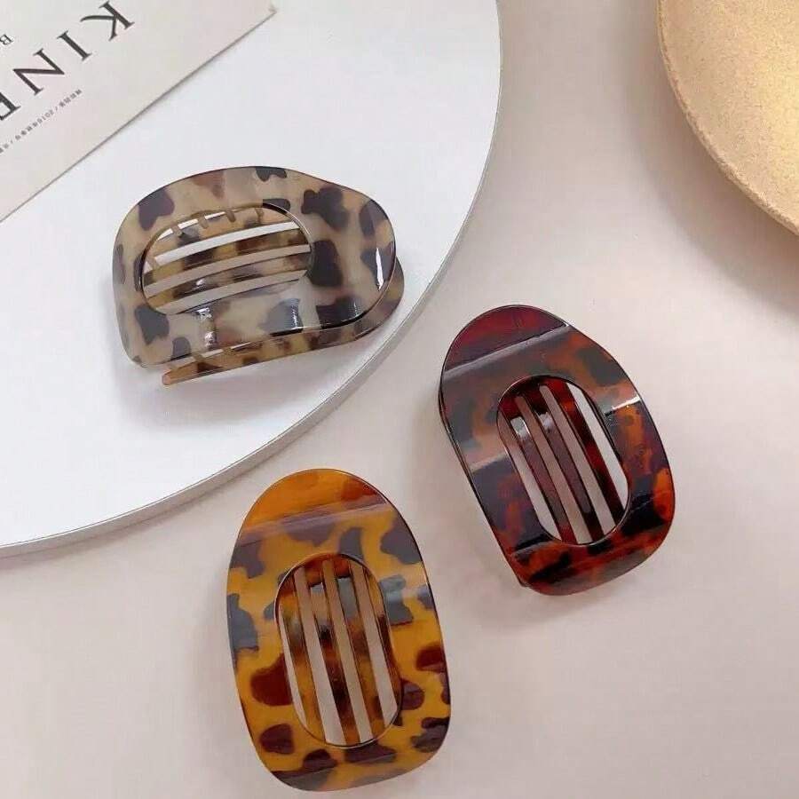 Bộ kẹp tóc càng cua vỏ bào ngư cao cấp mùa tựu trường 12 cái/8 cái/6 cái/3 cái/1 cái, phong cách lười nhẹ nhàng, kiểu INS, họa tiết da báo và nhiều màu, kẹp càng cua cỡ lớn, dụng cụ định hình tóc, phong cách đi làm nhẹ nhàng - Nhiều màu - Xem 1