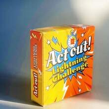 【節日禮物推薦】Act Out! Lightning Challenge 桌上遊戲－趣味爆笑派對卡牌遊戲，適合全家共玩，朋友與家庭聚會的完美禮物 - 橘色 - 查看 4