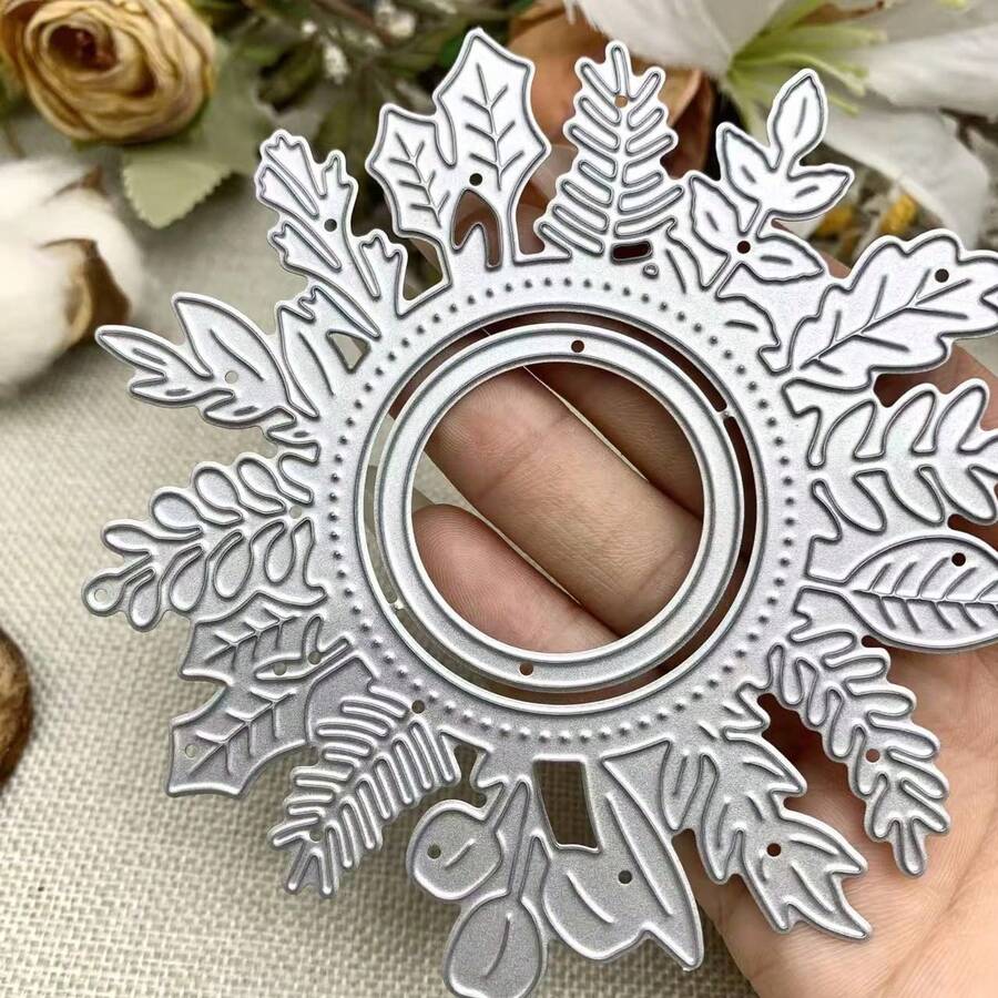 創意花環金屬模切壓花模板工具,適用於 DIY 剪貼簿、卡片製作與相簿手工裝飾 - 銀色 - 查看 1