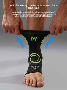 1pc Unisex Compression Breathable Sports Ankle Support Basketball Badminton Running Training Anti-Sprain Joint Fixation Protective Gear - Multicolor - View 4