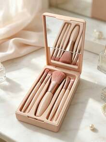 Set Kuas Makeup Portabel dengan Cermin, Desain Huruf Bunga Serangga, Set Kuas Makeup dalam Kotak, Set Kuas Makeup Multifungsi, Kotak Makeup dengan Cermin, Kuas Makeup Mini Multifungsi, Kuas Alas Bedak, Kuas Perona Mata, Alat Makeup untuk Pemula, Rak Penyimpanan Kuas Makeup Campuran, Set Kuas Makeup, Hadiah Praktis untuk Dibawa untuk Anak Perempuan, Set Alat Makeup Ideal, Perlengkapan Perjalanan Portabel, Perlengkapan Penting untuk Perjalanan - MultiWarna - View 5